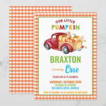 Garoto primeiro aniversario de Abóbora Caminhão de