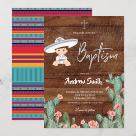 Convite Garoto Russo Mexicano Silver Charro Baptism
