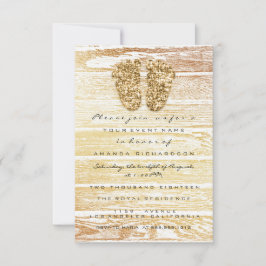 Convite Garoto Rústico de Madeira de Pés-Chá de fraldas Do