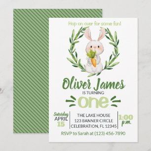 Convite Garoto Verde Primeira Páscoa de Aniversário Coel