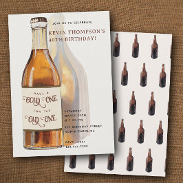 Convite Garrafa de Cerveja Divertida Fria para o Velho no 