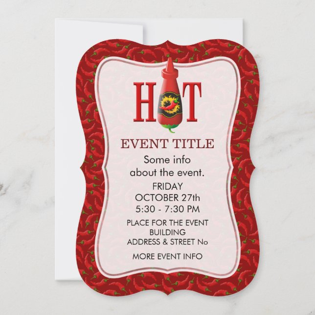 Convite Garrafa de molho quente (Verso)