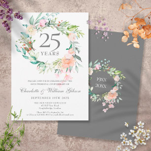 Convite Garrafa de Rosas do 25º Aniversário de Casamento