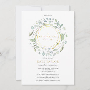 Convite Garrafa de Verde Elegante Celebração da Vida em Do