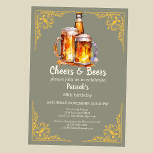 Convite Garrafa de vidro de cervejas 50º aniversário