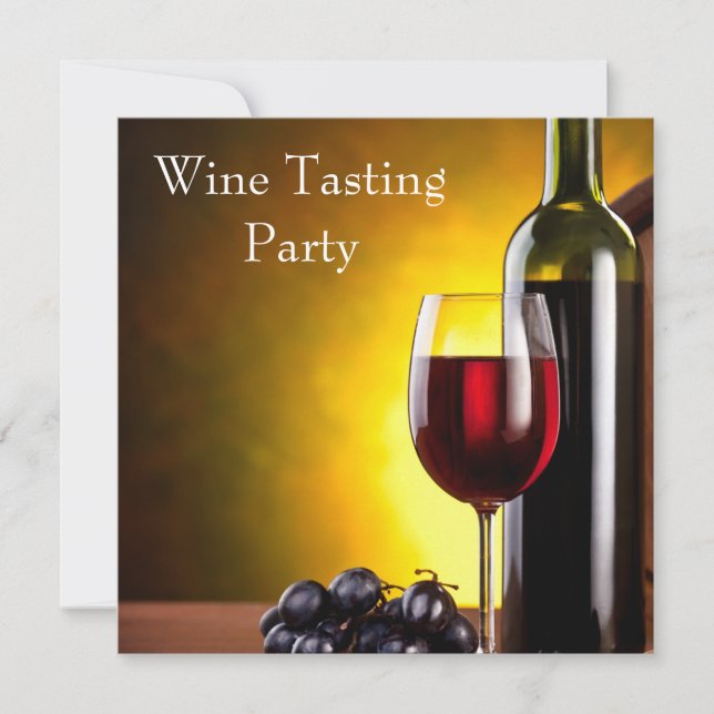 Convite Garrafa de Vinho Tinto Copo de Vinho Degustação de (Frente)