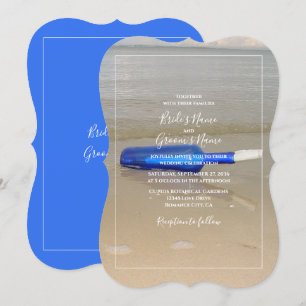 Convite Garrafa Na Areia Da Praia Casamento