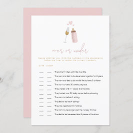 Convite Garrafas cor-de-rosa ANDI sobre ou sob o jogo do b