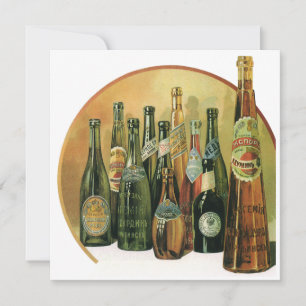 Convite Garrafas de Cerveja Importada Antiga, Álcool, Bebi