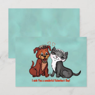 Convite Gatinho e Puppy, Feliz Dia dos Namorados!