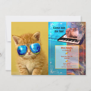 Convite Gatinho Legal de óculos de sol