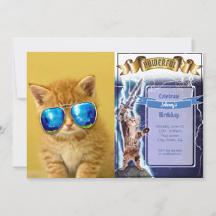 Convite Gatinho Legal de óculos de sol