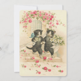 Convite Gatinhos de Casamento Vintage