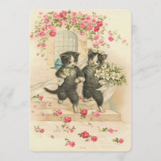 Convite Gatinhos de Casamento Vintage