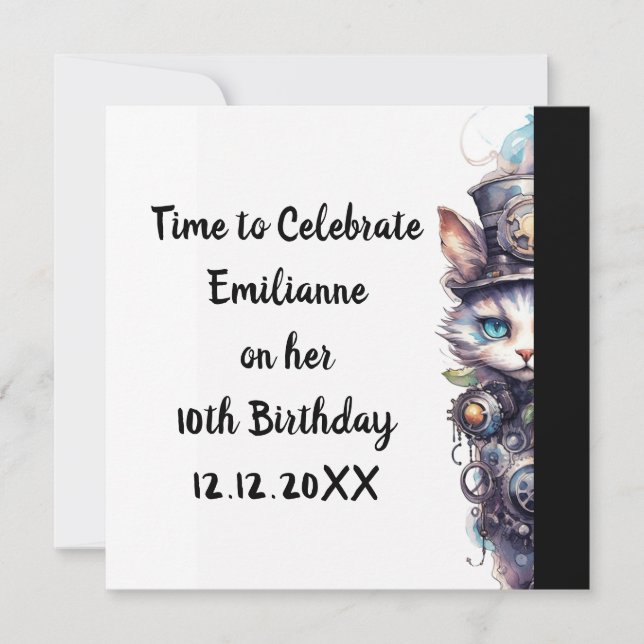 Convite Gato 1 Gatinho e chapéus de água (Frente)