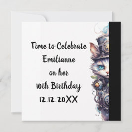 Convite Gato 1 Gatinho e chapéus de água