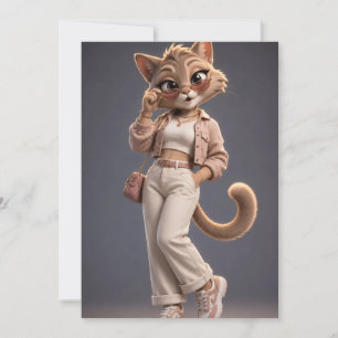 Convite Gato 3D Fofo