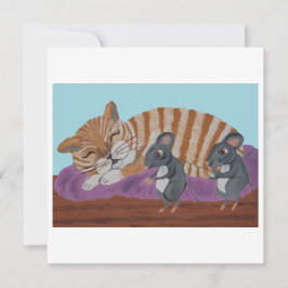 Convite Gato Adormecido e Ratos Sorrateiros