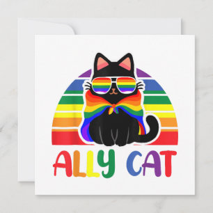 Convite Gato Aliado LGBT Seja Gentil Arco-Íris Gay Engraça