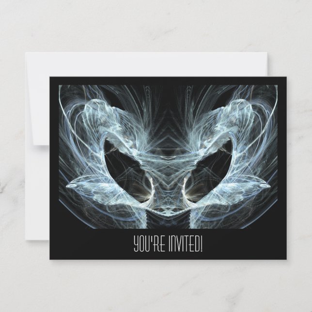 Convite Gato Alienígena. Mystical Fantasy Art Fractal. (Frente)