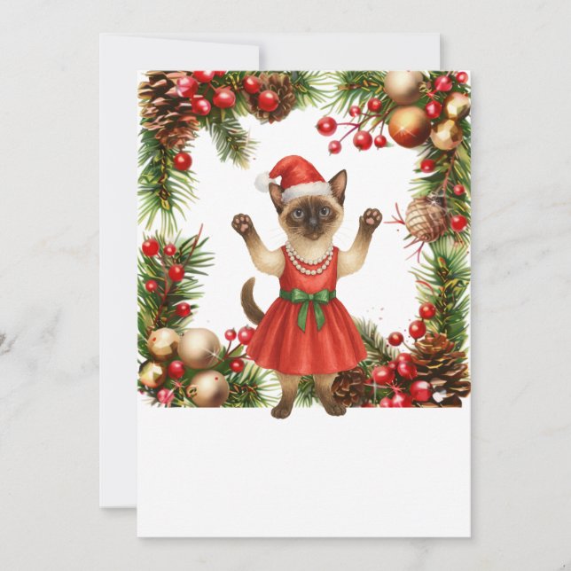 Convite Gato Bem-vindo à Festa de Natal  (Frente)