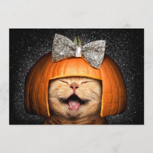 Convite Gato Com Cabelo de Abóbora