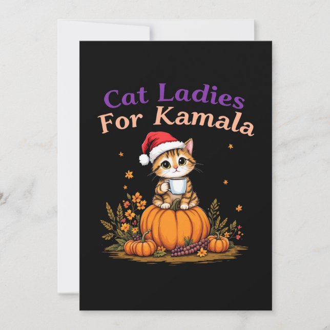 Convite Gato Damas por Kamala: Mostra Apoio a Kamala (Frente)