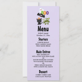 Convite Gato de Halloween, Bat, Mamã e Fantasma