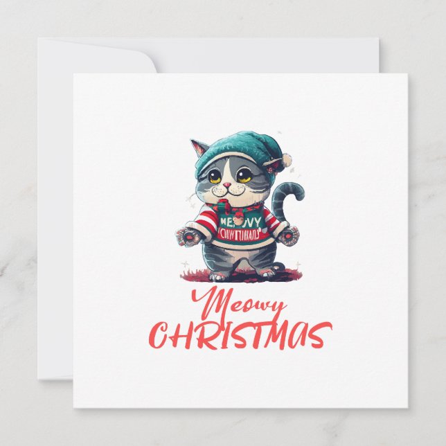 Convite Gato de Natal  (Frente)