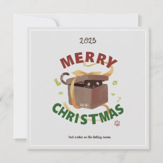 Convite Gato De Natal Em Cartonagem