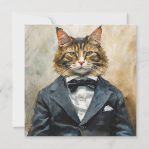 Convite Gato de Terno