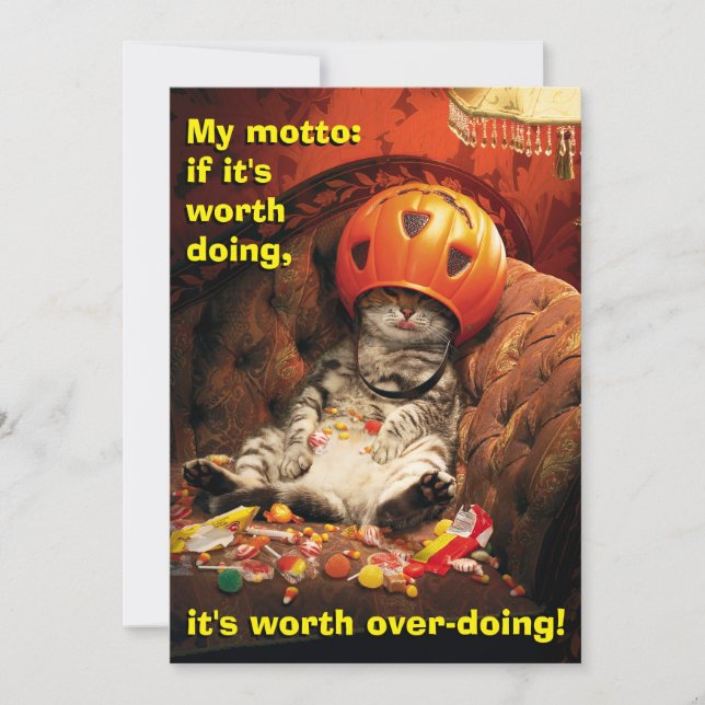 Convite Gato Debaixo do Balde de Doces (Frente)