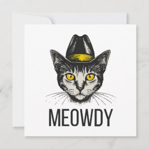 Convite Gato Divertido Meowdy