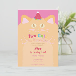 Convite Gato "Dois Fofos para Segurar" 2º Aniversário