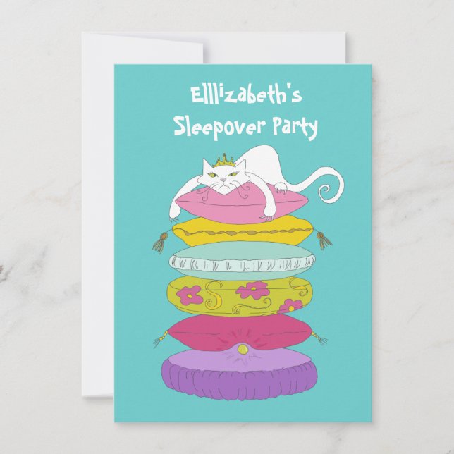 Convite Gato e ervilha engraçados, bonitos e engraçados, S (Frente)