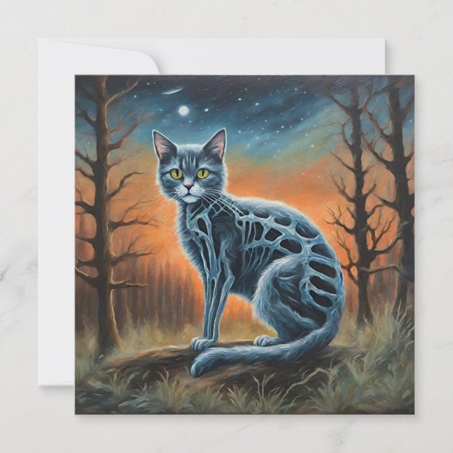 Convite Gato Esqueleto (Frente)