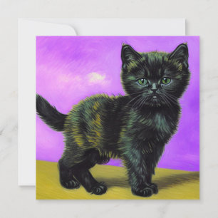 Convite Gato Estilo Van Gogh