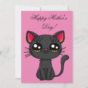 Convite Gato Feliz Dia das Mães 