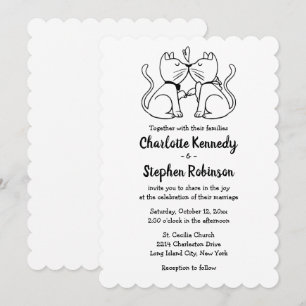 Convite Gato Gato Bonito Pão Brancos Brancos Negros Moder