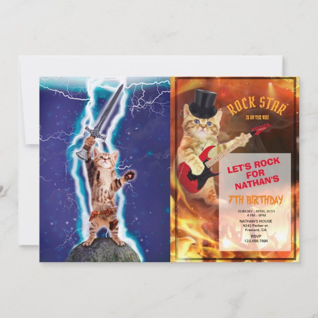 Convite Gato guerreiro trovão (Frente)