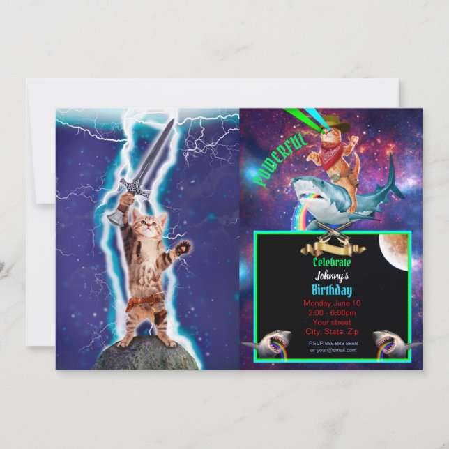 Convite Gato guerreiro trovão (Frente)
