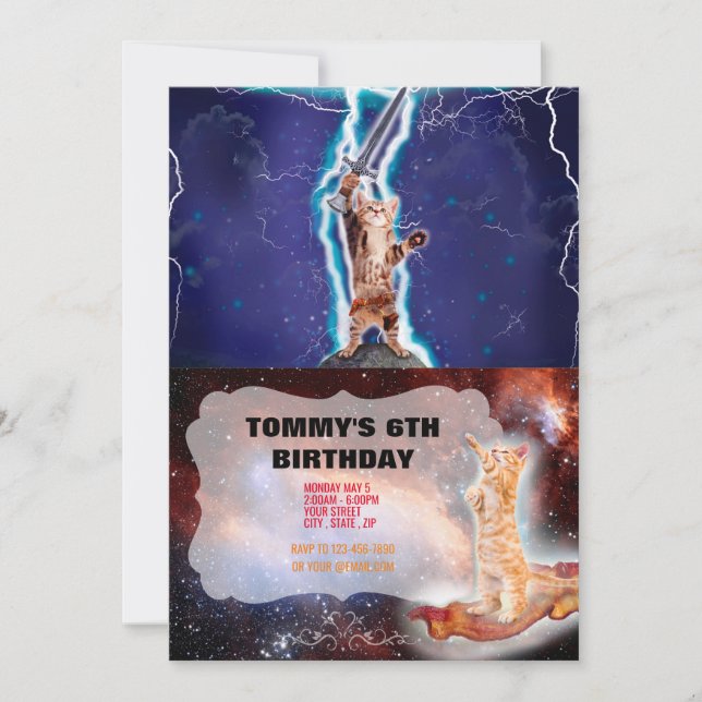 Convite Gato guerreiro trovão (Frente)