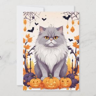 Convite Gato Halloween Bela Cartografia Animal Engraçada A