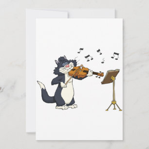 Convite Gato Jogando O Violino