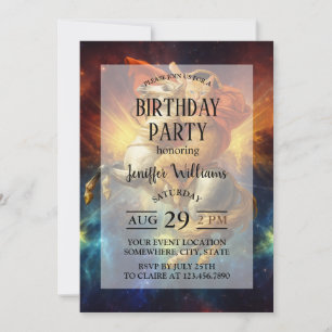 Convite Gato Napoleão Montando Cavalo Através da Galáxia  