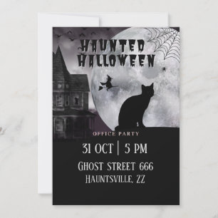 Convite Gato Negro do Festa do Halloween
