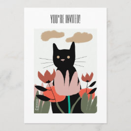 Convite Gato no convite/cartão do jardim