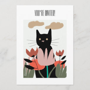 Convite Gato no convite/cartão do jardim