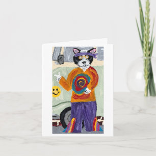Convite Gato Pai Hippie Gato Tuxedo
