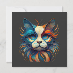 Convite Gato Patriótico Vermelho Branco e Azul
